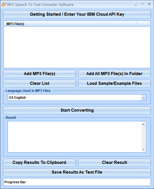screenshot of mp3-speech-to-text-converter