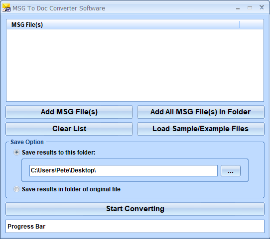 screenshot of convert-msg-doc-software