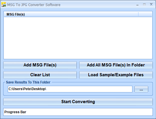 screenshot of convert-msg-jpg-software