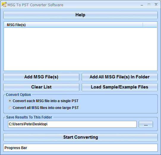 screenshot of convert-msg-to-pst-software