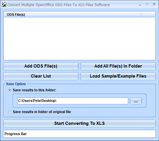 screenshot of convert-multiple-openoffice-ods-files-to-xls-files-software