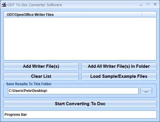 screenshot of odt-to-doc-converter-software