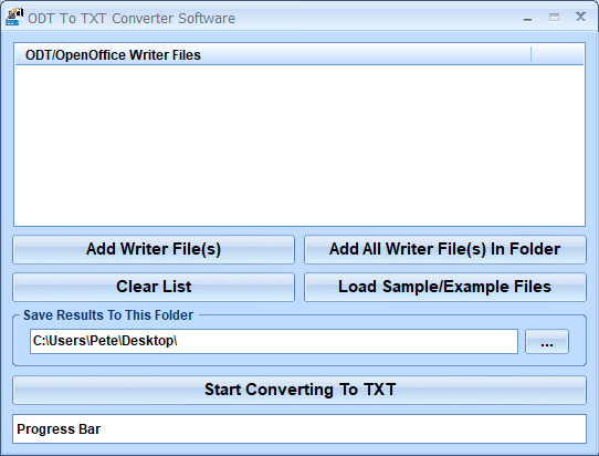 screenshot of odt-to-txt-converter-software