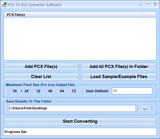screenshot of pcx-to-ico-converter-software