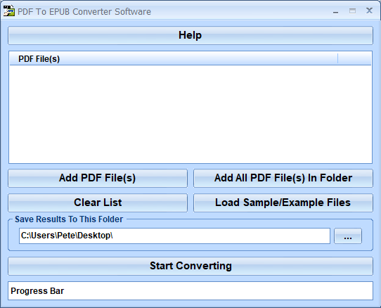 screenshot of convert-multiple-pdf-to-epub-files-software
