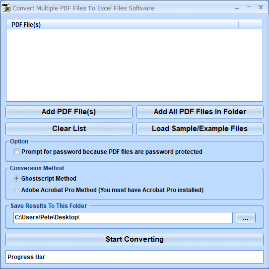 screenshot of convert-multiple-pdf-files-to-excel-files-software