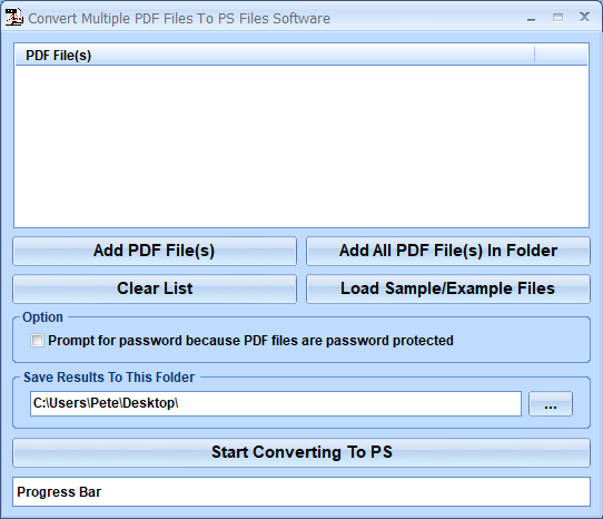 screenshot of convert-multiple-pdf-files-to-ps-files-software