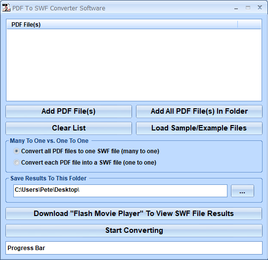screenshot of pdf-to-swf-converter-software