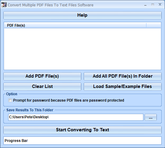 screenshot of convert-multiple-pdf-files-to-text-files-software