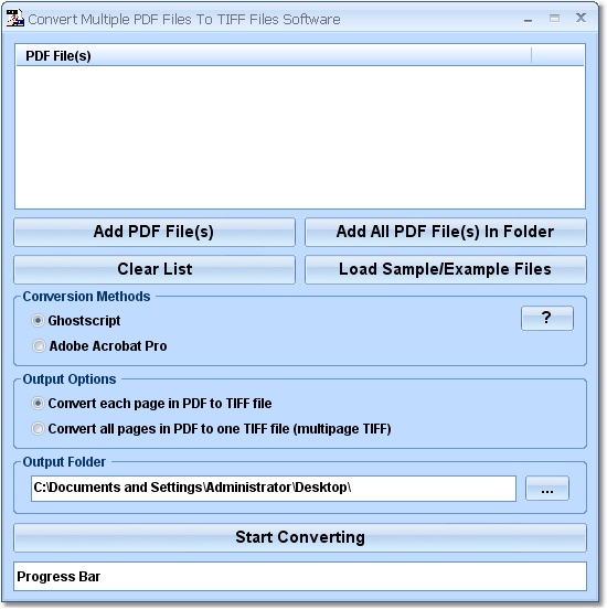 Convert Multiple PDF Files To TIFF Files Software