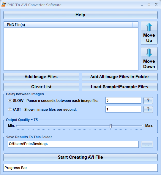 screenshot of png-to-avi-converter-software
