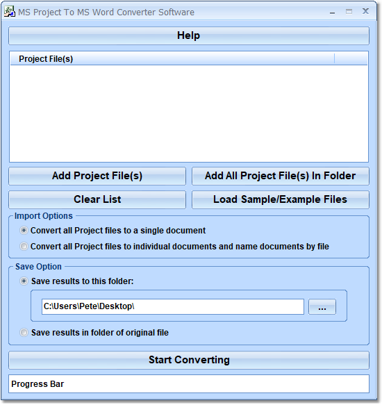 screenshot of convert-project-to-word