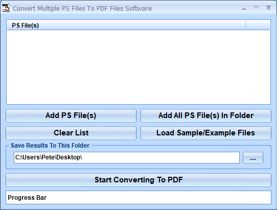 screenshot of convert-multiple-ps-files-to-pdf-files-software