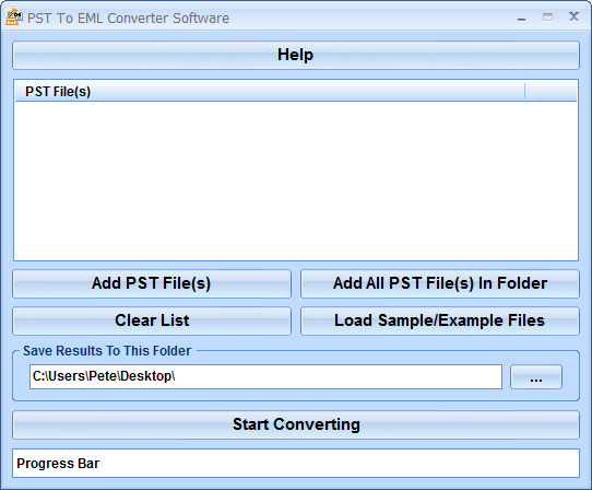screenshot of convert-pst-to-eml-software
