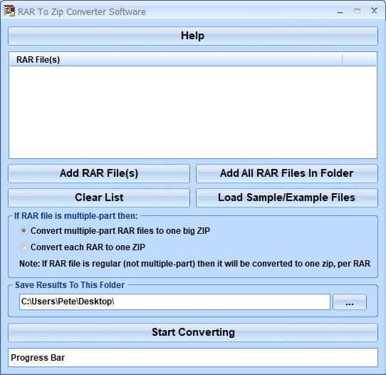 convert rar to zip offline