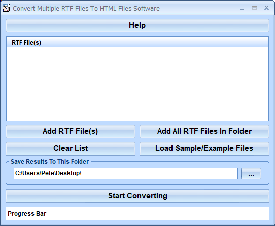 screenshot of convert-multiple-rtf-files-to-html-files-software