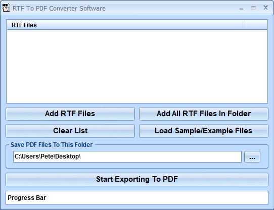 screenshot of rtf-to-pdf-converter-software