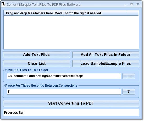 Convert Multiple Text Files To PDF Files Software