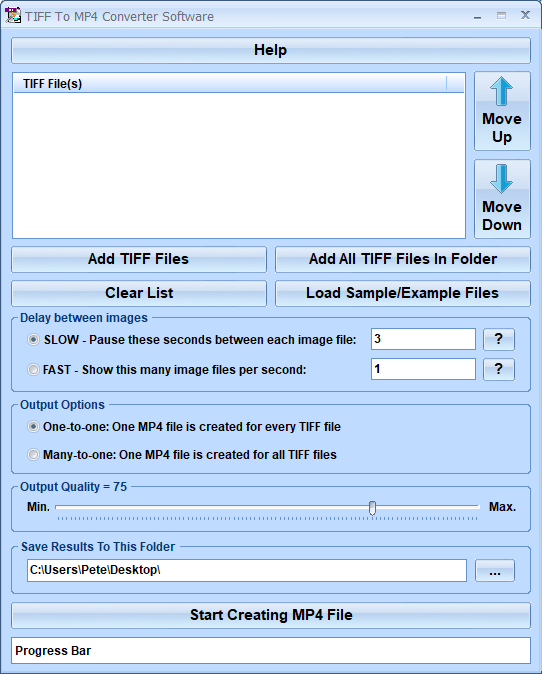 screenshot of tiff-to-mp4