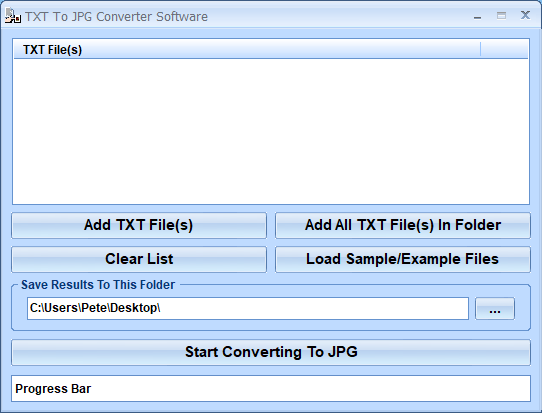 screenshot of convert-multiple-text-files-to-jpeg-files-software