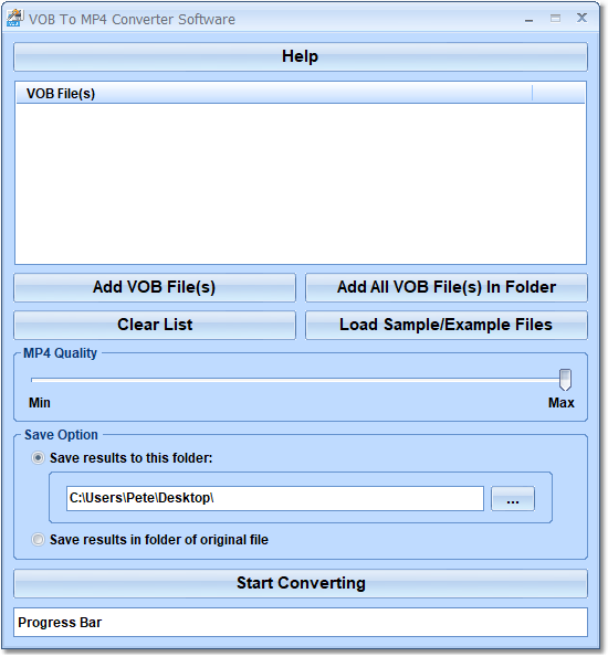 screenshot of vob-to-mp4-converter-software
