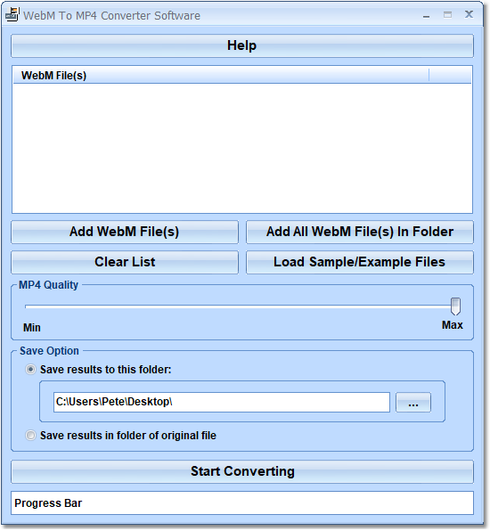 WebM To MP4 Converter Software screenshot