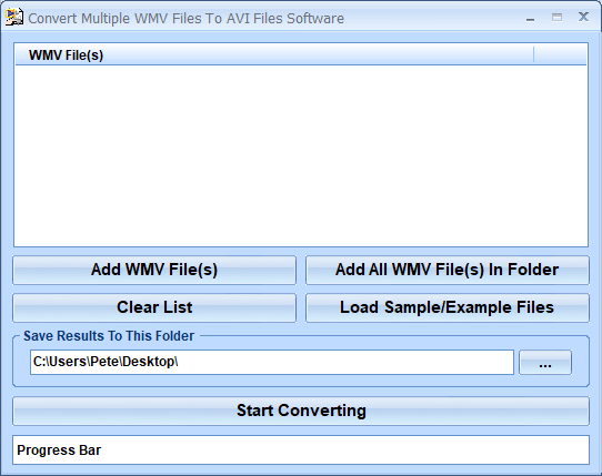 screenshot of convert-multiple-wmv-files-to-avi-files-software