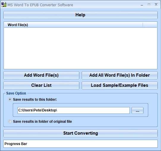 screenshot of ms-word-to-epub-converter-software