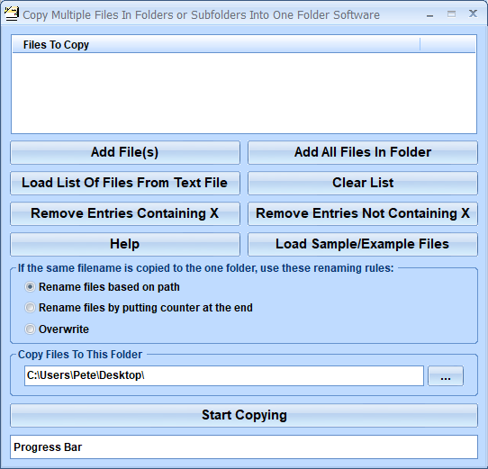 screenshot of copy-multiple-files-in-folders-or-subfolders-into-one-folder-software