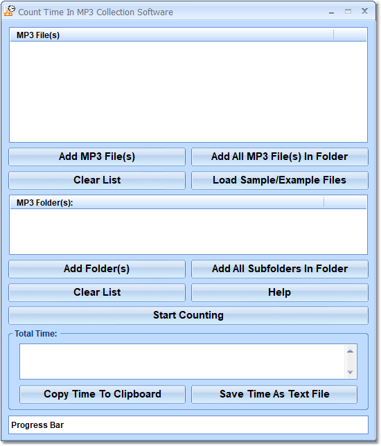 Count Time In MP3 Collection Software screenshot