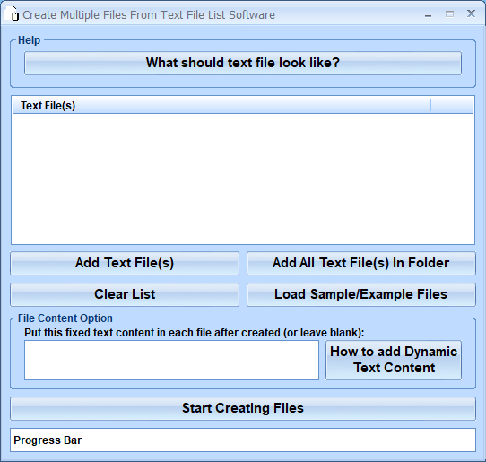 screenshot of create-multiple-files-from-text-file-list-software