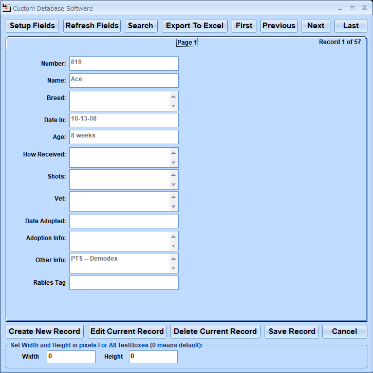 Custom Database Software screenshot