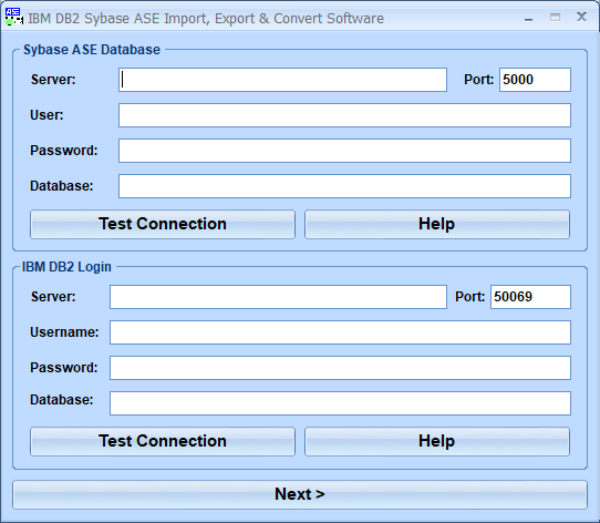 screenshot of ibm-db2-sybase-ase-import,-export-and-convert-software