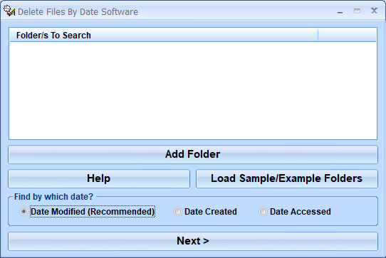 screenshot of delete-files-by-date-software