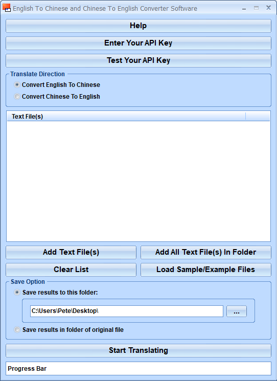 screenshot of english-to-chinese-and-chinese-to-english-converter-software