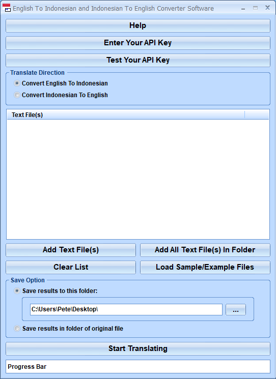 English To Indonesian and Indonesian To English Converter Software screenshot