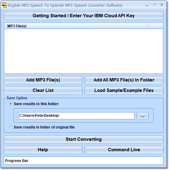 English MP3 Speech To Spanish MP3 Speech Converter Software screenshot