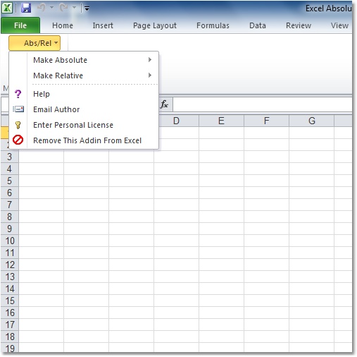 Excel Change Absolute Relative References