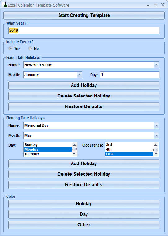 screenshot of excel-calendar-template-software