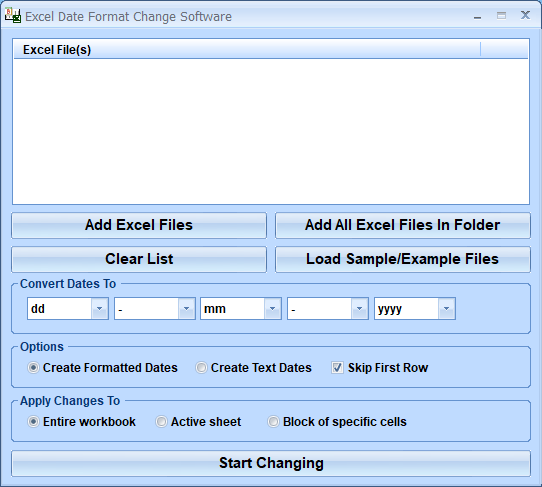 screenshot of excel-date-format-change-software