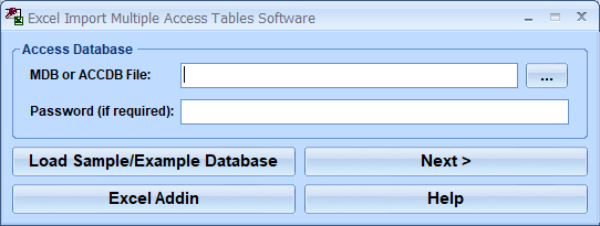 screenshot of excel-import-multiple-access-tables-software
