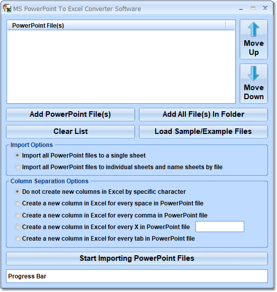 screenshot of excel-import-multiple-powerpoint-files-software