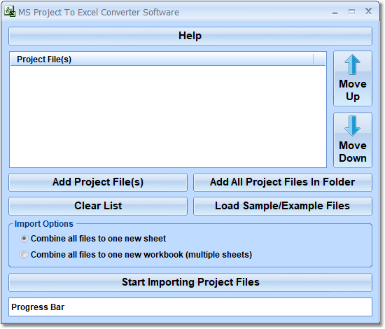screenshot of excel-import-multiple-ms-project-files-software