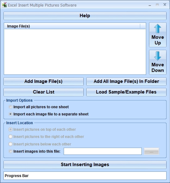 screenshot of excel-insert-multiple-pictures-software