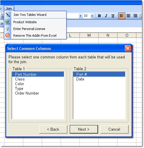 Excel Join Two Tables 