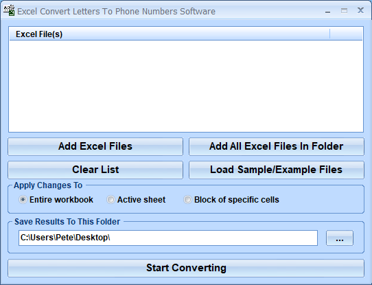 Excel Convert Letters To Phone Numbers Software screenshot