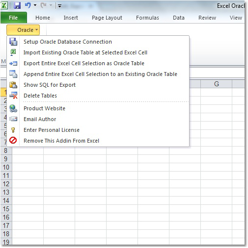 screenshot of excel-oracle-import,-export-and-convert-software