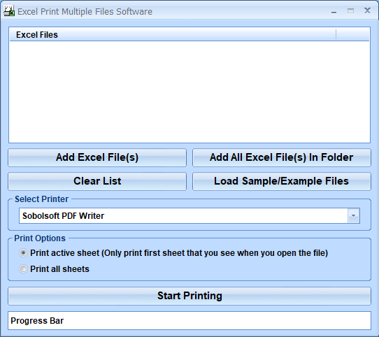 screenshot of excel-print-multiple-files-software