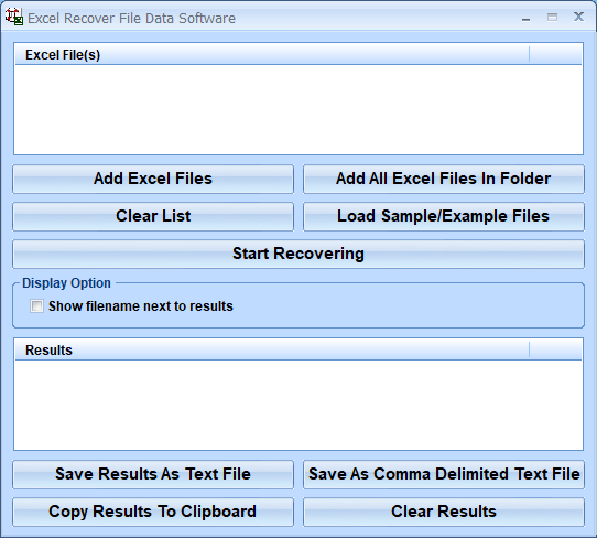 screenshot of excel-recover-file-data-software