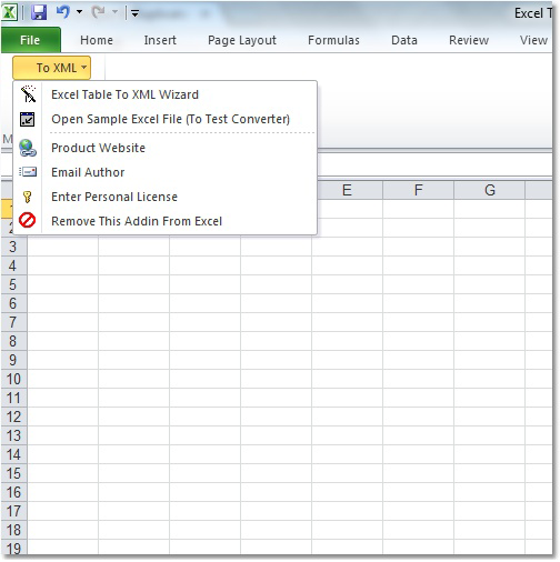 Windows 7 Excel Table To XML Converter Software 7.0 full